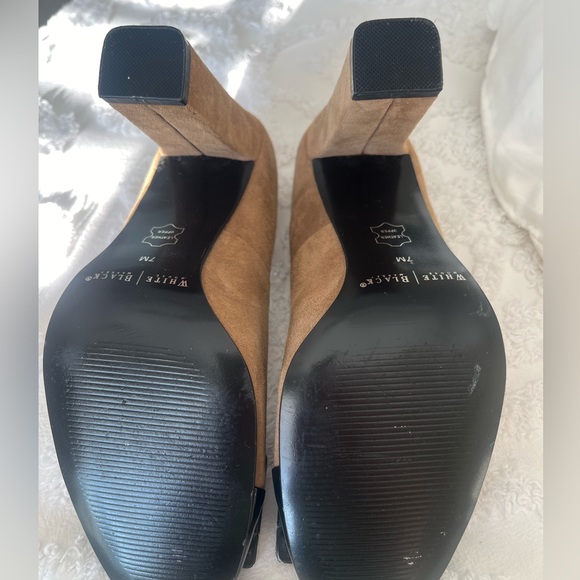 WHBM Tan Suede Heels - Picture 3 of 5